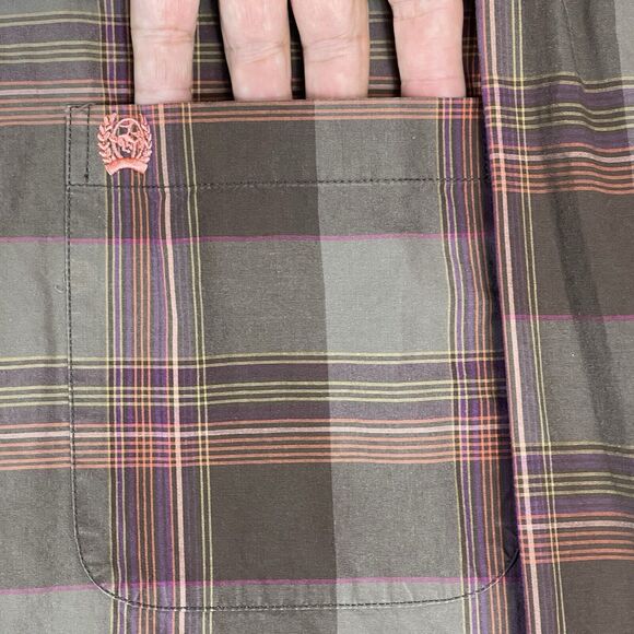 Cinch Shirt Mens Large Brown Plaid Long Sleeve Regular Fit Button Down - Picture 7 of 11